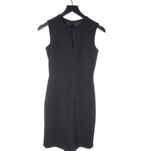 J. Crew Suiting Sheath Dress‎ 00 Black Keyhole Neck Career Office Business